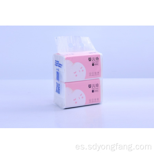 Papel higiénico facial de tejido para bebés con paquete rosa